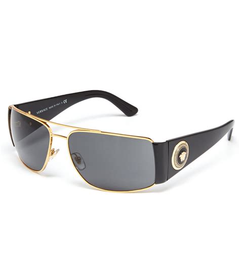 versace gold-tone accented navigator frame sunglasses|clear and gold versace glasses.